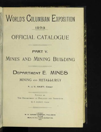 Worldʹs Columbian Exposition : Mines and Mining Building