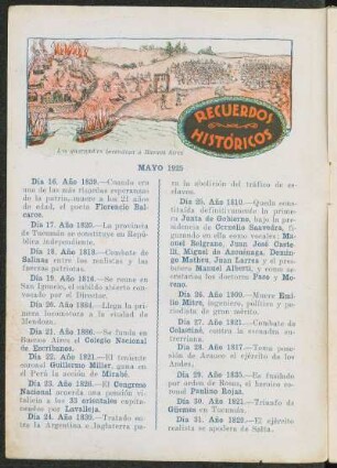 Recuerdos históricos MAYO 1925