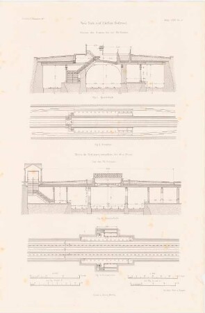 New York Elevated Railroad: Details (aus: Atlas zur Zeitschrift für Bauwesen, hrsg. v. F. Endell, Jg. 27, 1877)