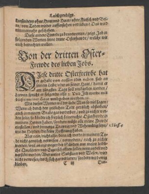 Von der dritten Oster-Frewde des lieben Jobs.