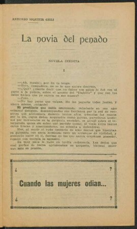 La novia del penado : novela inédita
