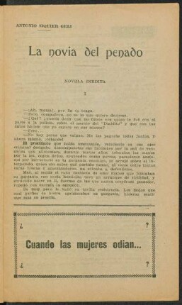 La novia del penado : novela inédita