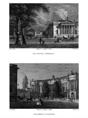 Tafel: Das Koenigl. Opernhaus; Die Koenigl. Bibliothek
