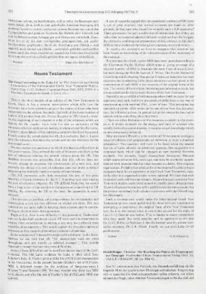 265-266 [Rezension] The Gospel according to St. Luke, Chapters 1 - 12