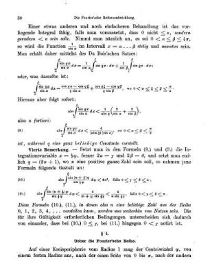 § 4. Ueber die Fourier'sche Reihe.