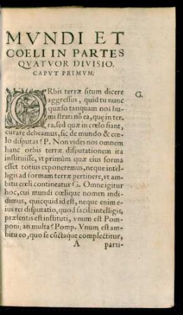 Mundi Et Coeli In Partes Quatuor Divisio.