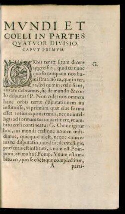 Mundi Et Coeli In Partes Quatuor Divisio.