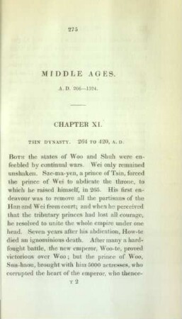 Chapter XI. Tsin dynasty. 264 to 420. A. D.