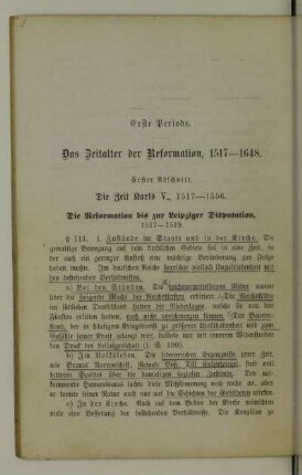 Erste Periode. Das Zeitalter der Reformation, 1517-1648