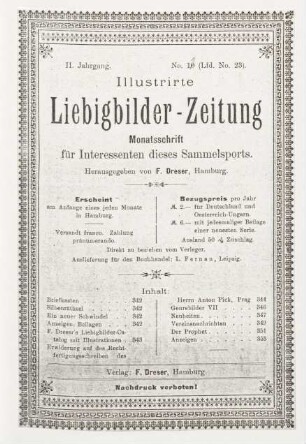 II. Jahrgang. No. 10 [vielm. 11] (Lfd. No. 23). (Hamburg, 1. November 1897.)