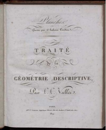 Atlas: Traité de la Géométrie Descriptive. Atlas