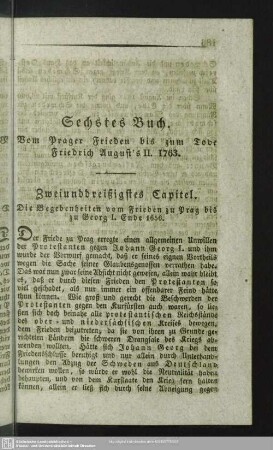Sechstes [i.e. Fünftes] Buch. Vom Prager Frieden bis zum Tode Friedrich August´s II. 1763