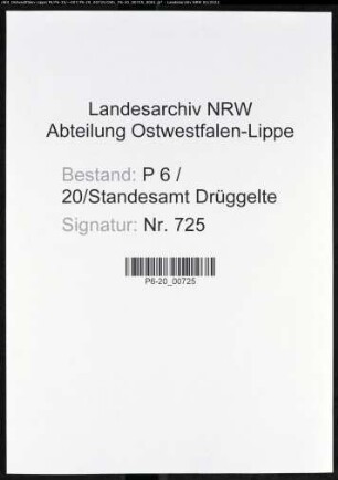 Heiratsregister Standesamt Drüggelte
