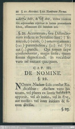 Cap. III. De Nomine