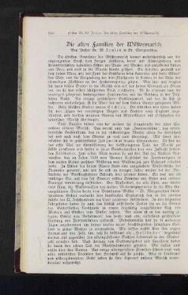 Die alten Familien der Wilstermarsch