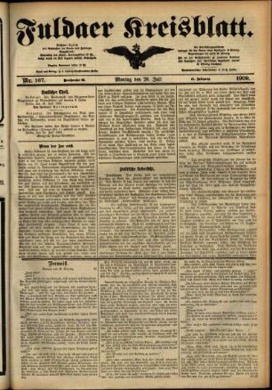 Ausgabe vom Montag, den 26. Juli 1909.