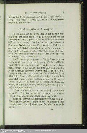 II. Organisation der Armenpflege