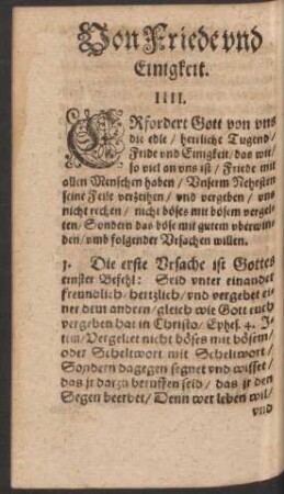Von Friede und Einigkeit.