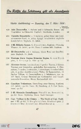 Vierter Auktionstag – Samstag, den 7. März 1936 (Nr. 630-822)