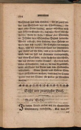 Sechs und zwanzigster Brief - Dreyßigster Brief