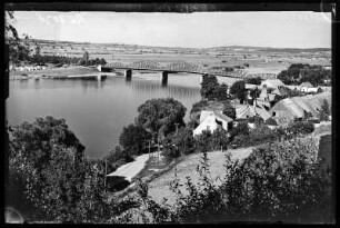 Niederkränig (Krajnik Dolny/Polen). Blick auf Oder mit Oderbrücke