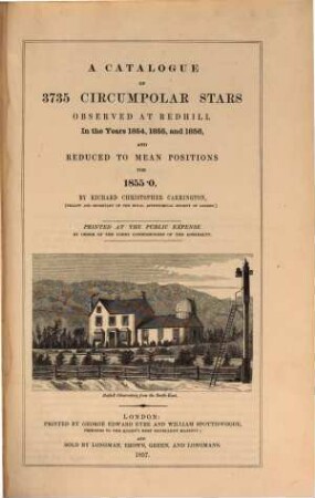 A catalogue of 3735 circumpolar stars observed at Redhill in the years 1854, 1855, and 1856, and reduced to mean positions for 1855 . 0