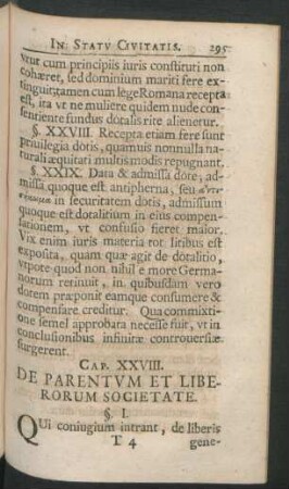 Cap. XXVIII. De Parentum Et Liberorum Societate