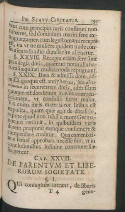 Cap. XXVIII. De Parentum Et Liberorum Societate