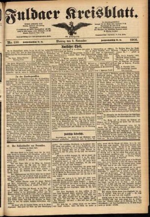Ausgabe vom Montag, den 09. November 1903.