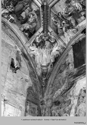 Szenen der Passion Christi, dem Leben Mariens und Johannes des Täufers : Szenen aus dem Marienleben : Kartusche mit Tempelgang Mariens