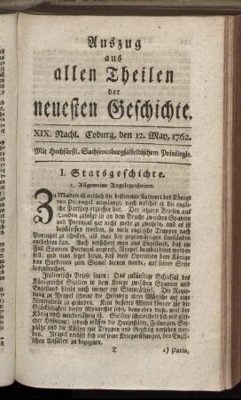 XIV. Nachl. Coburg, den 12. May, 1762.