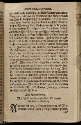 Das Eylffte Capitel.