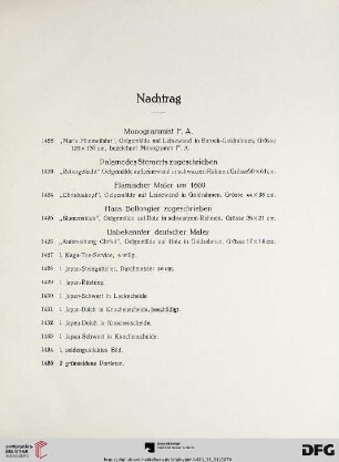 Nachtrag (Nr. 1422-1435)