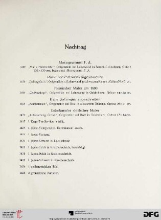 Nachtrag (Nr. 1422-1435)