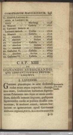 Cap. XIIII De Signandis Subsignandisque Conventionibus Provincialibus