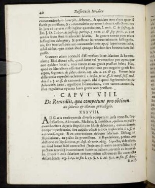 Caput VIII. De Remediis, quæ competunt pro obtinen dis salaris & illorum privilegiis.