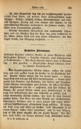 Sechstes Abenteuer. Seltsames Beginnen reisender Gaukler in einem Weinhause nebst hinlänglichen Prügeln ...