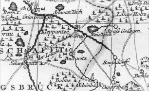 Schwepnitz-Bulleritz. Oberlausitzkarte, Schenk, 1759