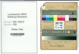 Entnazifizierung Otto Winter , geb. 20.10.1892 (Bahnrat)