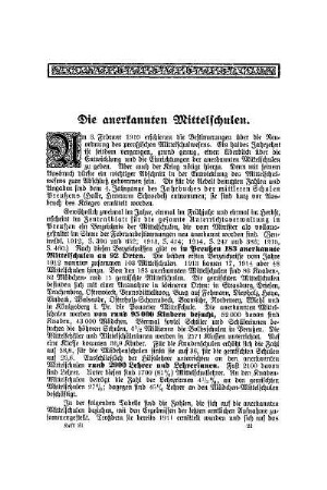 Die anerkannten Mittelschulen