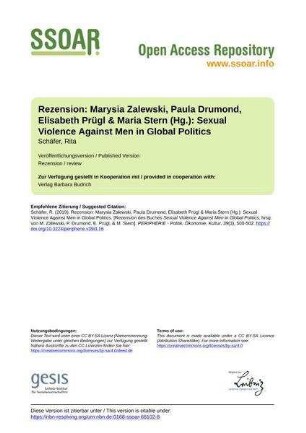 Rezension: Marysia Zalewski, Paula Drumond, Elisabeth Prügl & Maria Stern (Hg.): Sexual Violence Against Men in Global Politics