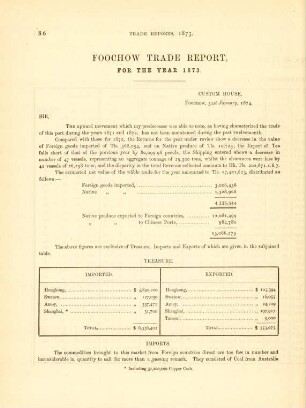 Foochow trade report