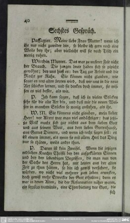 Sechstes Gespräch