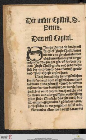 Die ander Epistell S. Peters