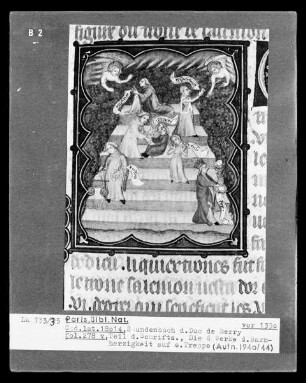 Petites Heures des Herzogs von Berry — Kleinbild, 10-zeilig: Die sechs Grade der Barmherzigkeit, Folio 278verso