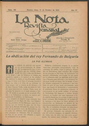 La abdicación del rey Fernando de Bulgaria : La paz alemana