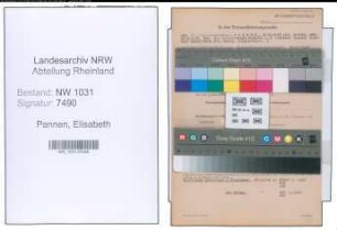 Entnazifizierung Elisabeth Pannen , geb. 09.02.1887 ()