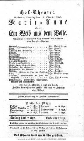Marie-Anne oder: Ein Weib aus dem Volke