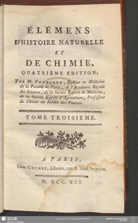 3: Elémens D'Histoire Naturelle et De Chimie