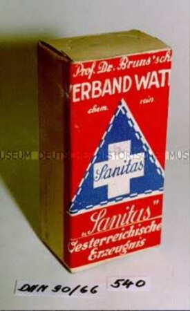 Packungen mit "Prof. Dr. Bruns'sche Verband Watte" von Sanitas